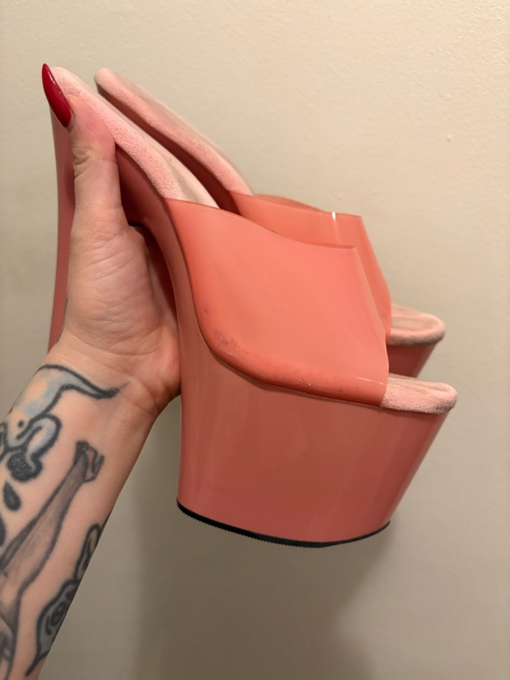 Pleaser Adore 701N - Barbie Pink Stripper Pole Heel Shoes - size 9